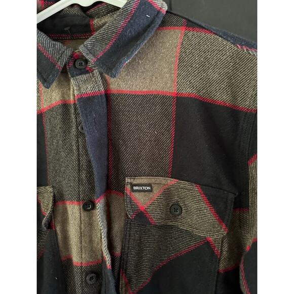 Brixton Men's Bowery Flannel Collared Neck Button Down Shirt Size Medium - Picture 5 of 11